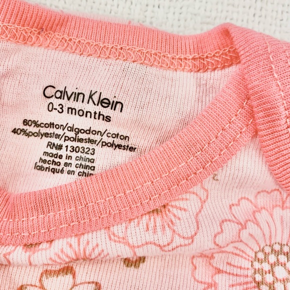 ⭐️3/$15 Calvin Klein | size 0-3m NEW diaper shirt set - Picture 2 of 2